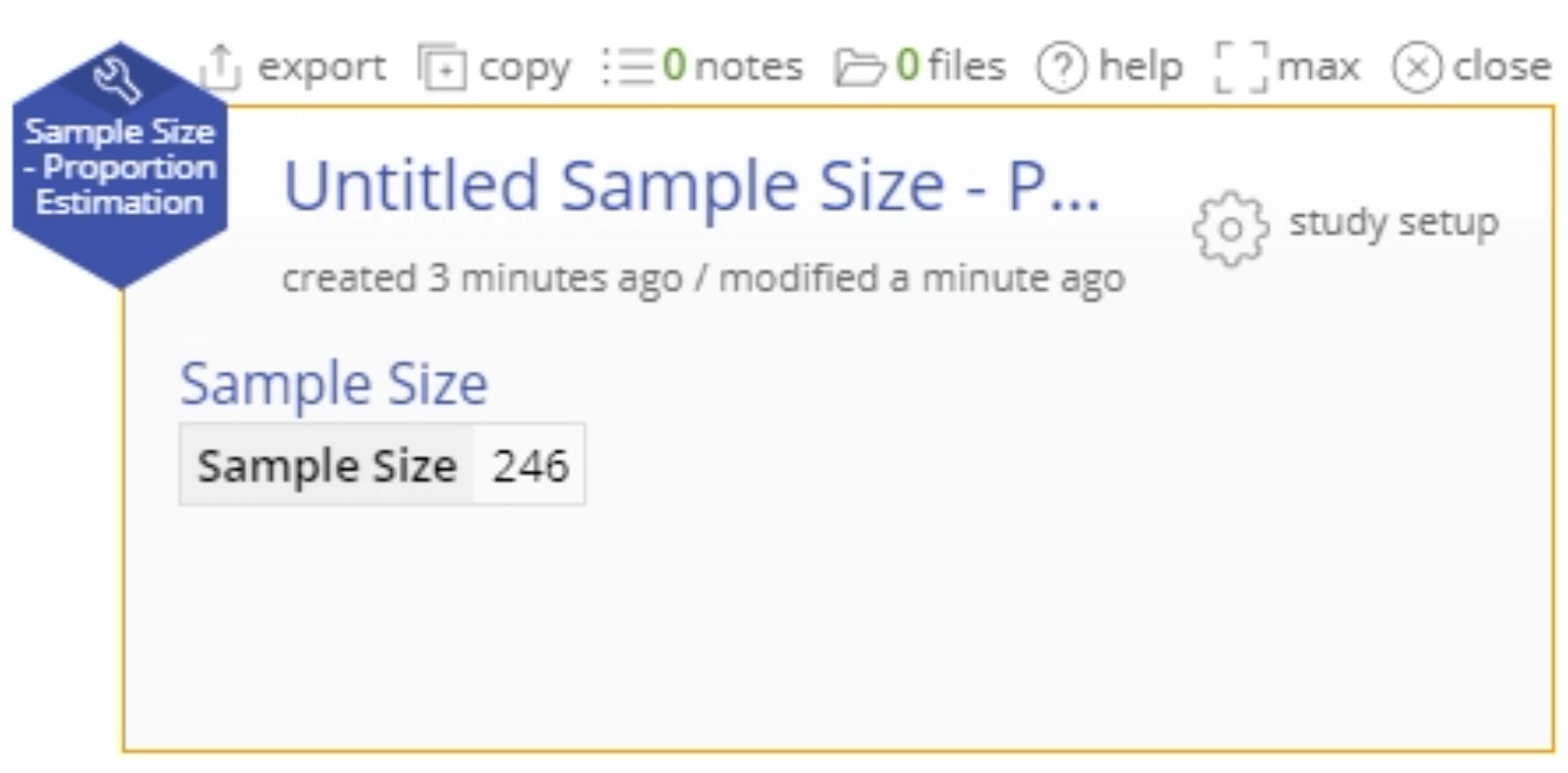 Sample size proportion estimation.