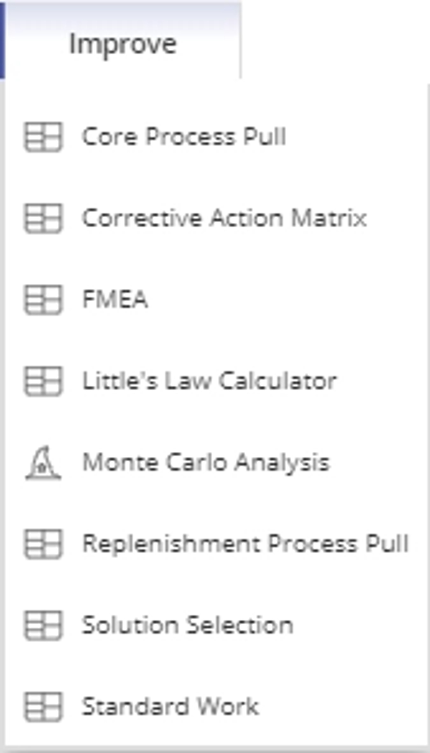 Improve tool menu.