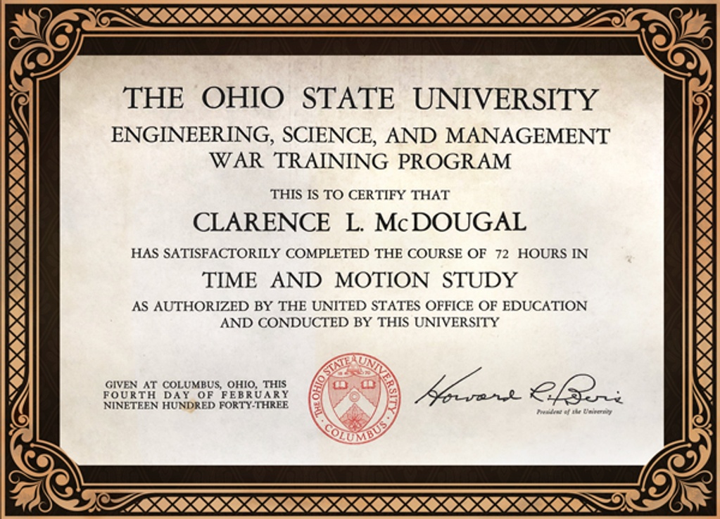 Ohio State Certificate