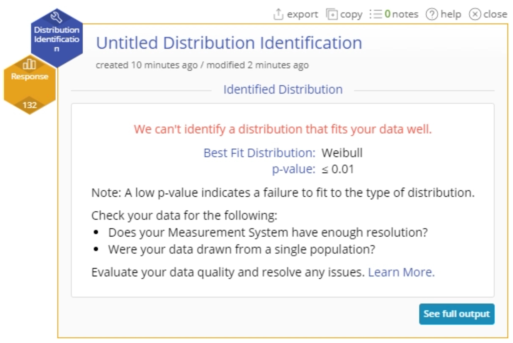 Distribution id set up with no best fit line.