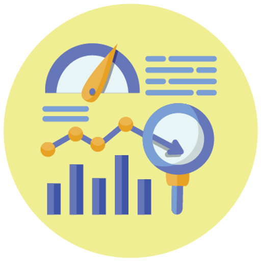 Icon with Gauges and Bar Graphs