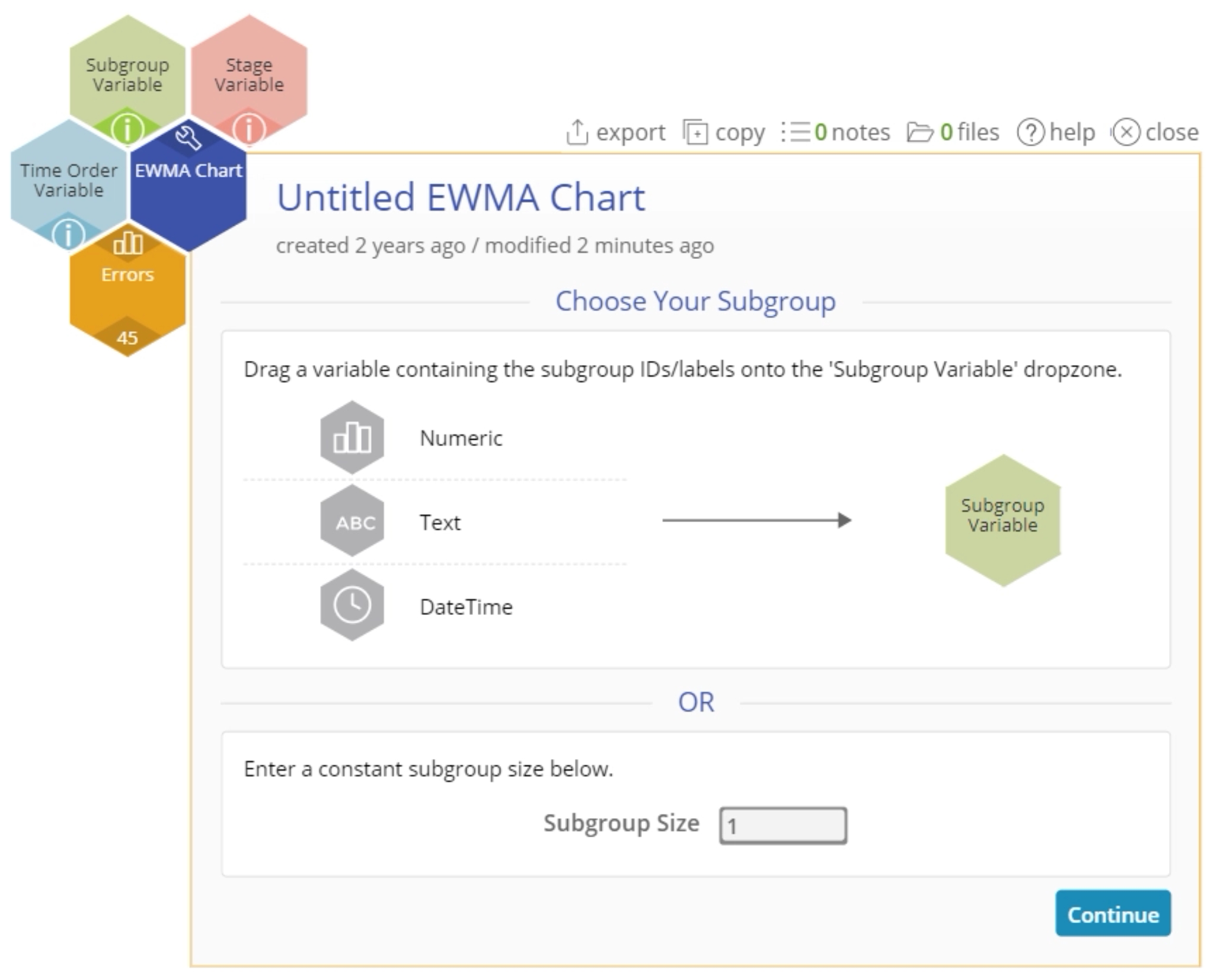 Creation of EWMA Chart