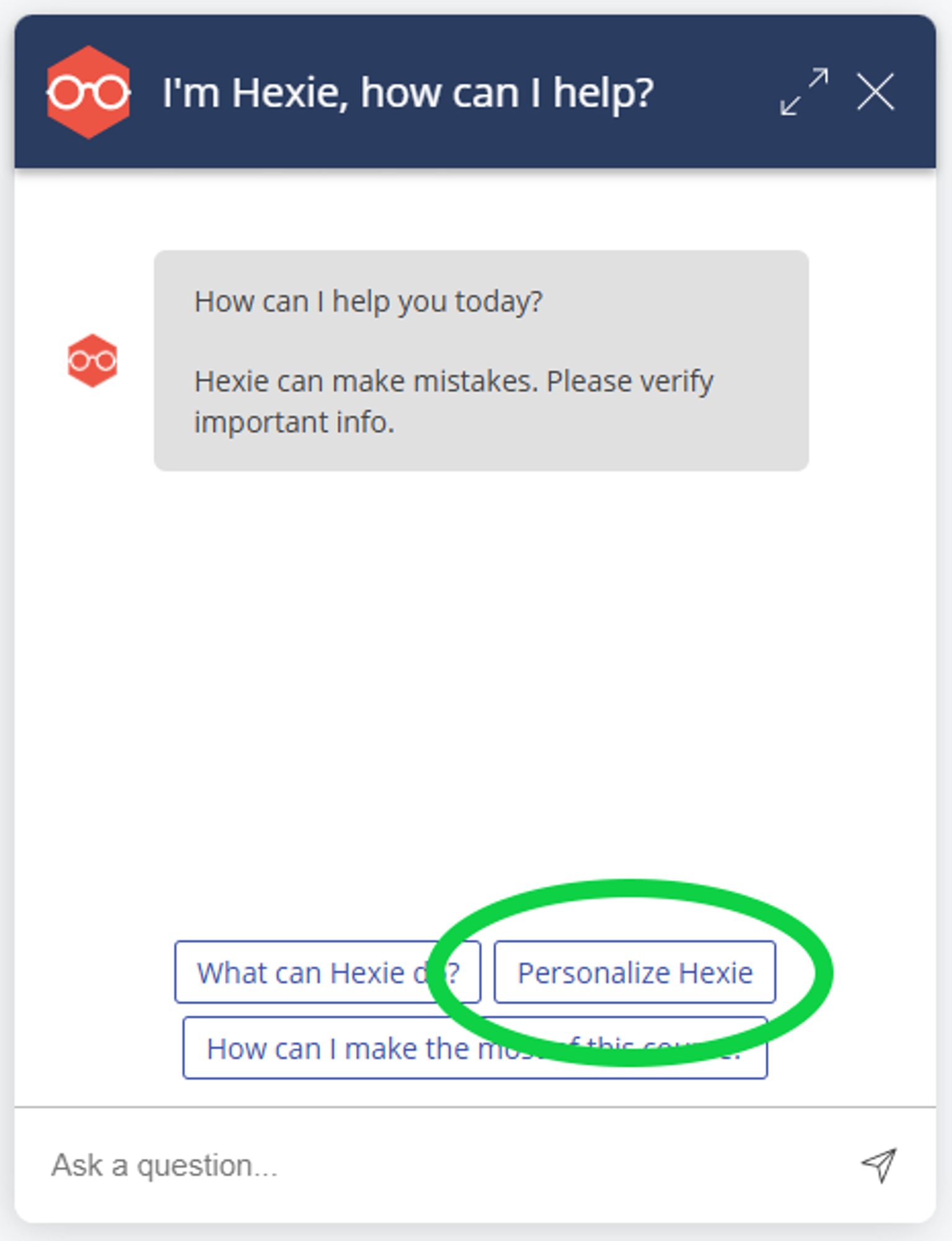 Personalize Hexie, your AI tutor