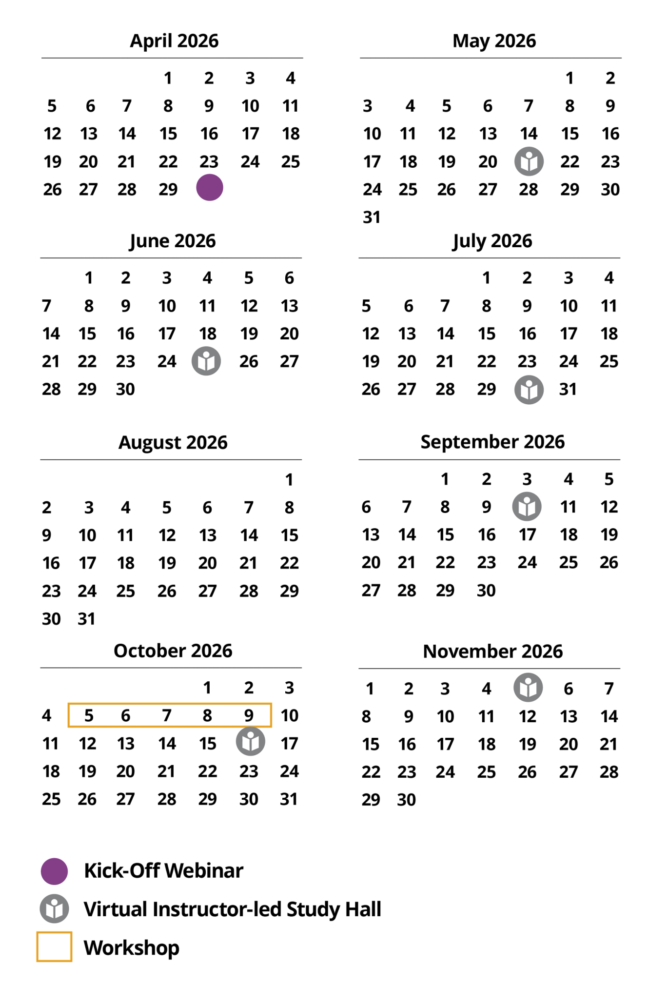 Blended Black Belt Program Schedule