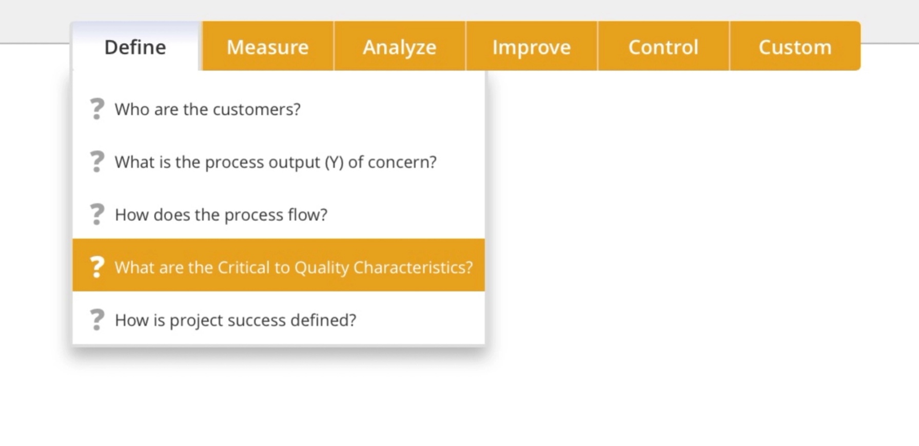 Critical Question Menu