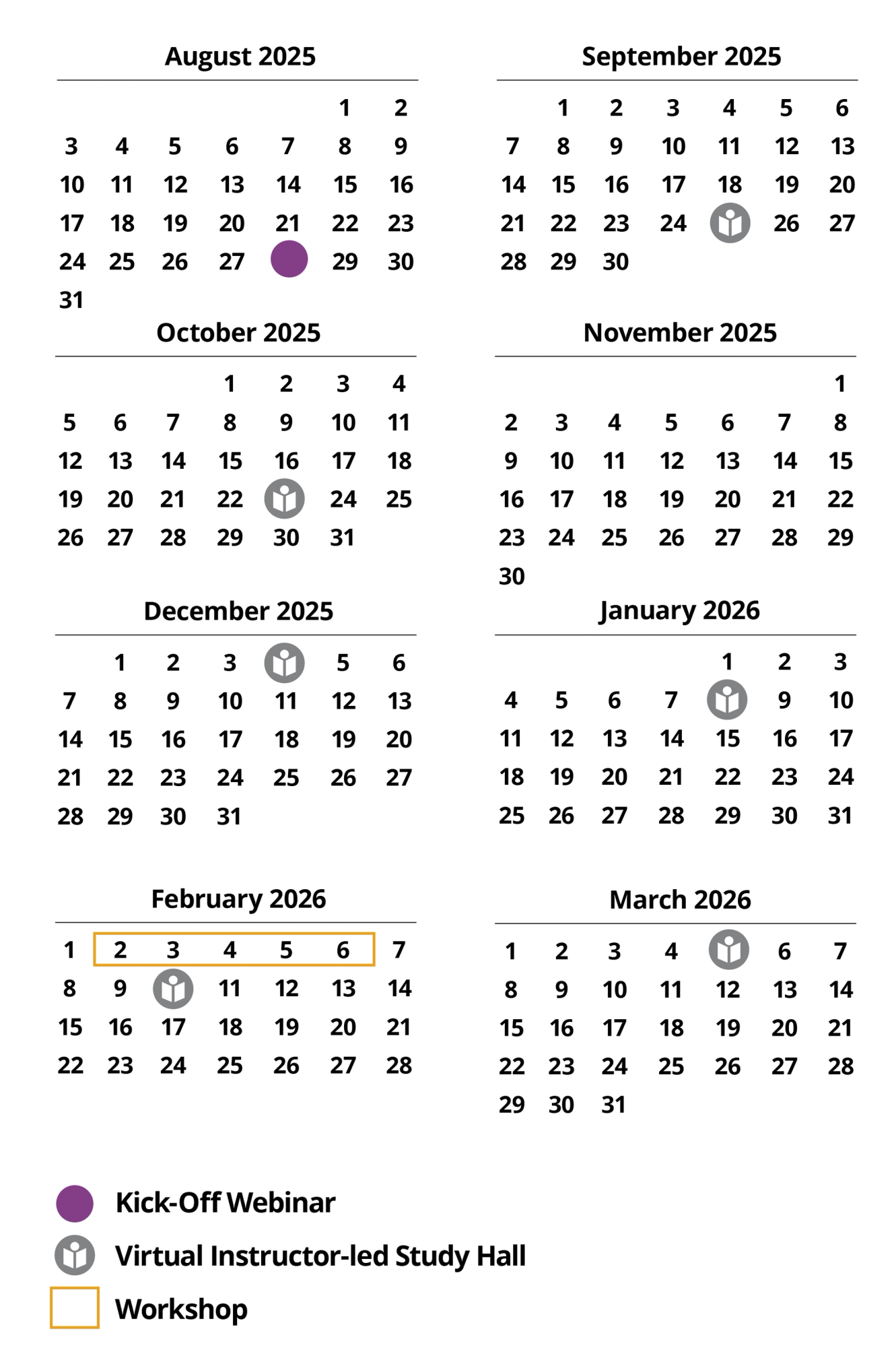 Blended Black Belt Program Schedule