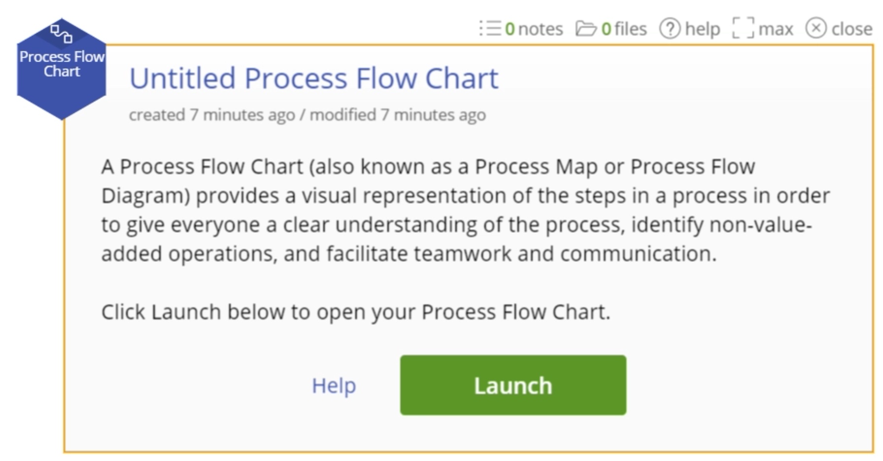 Flowchart start up window.