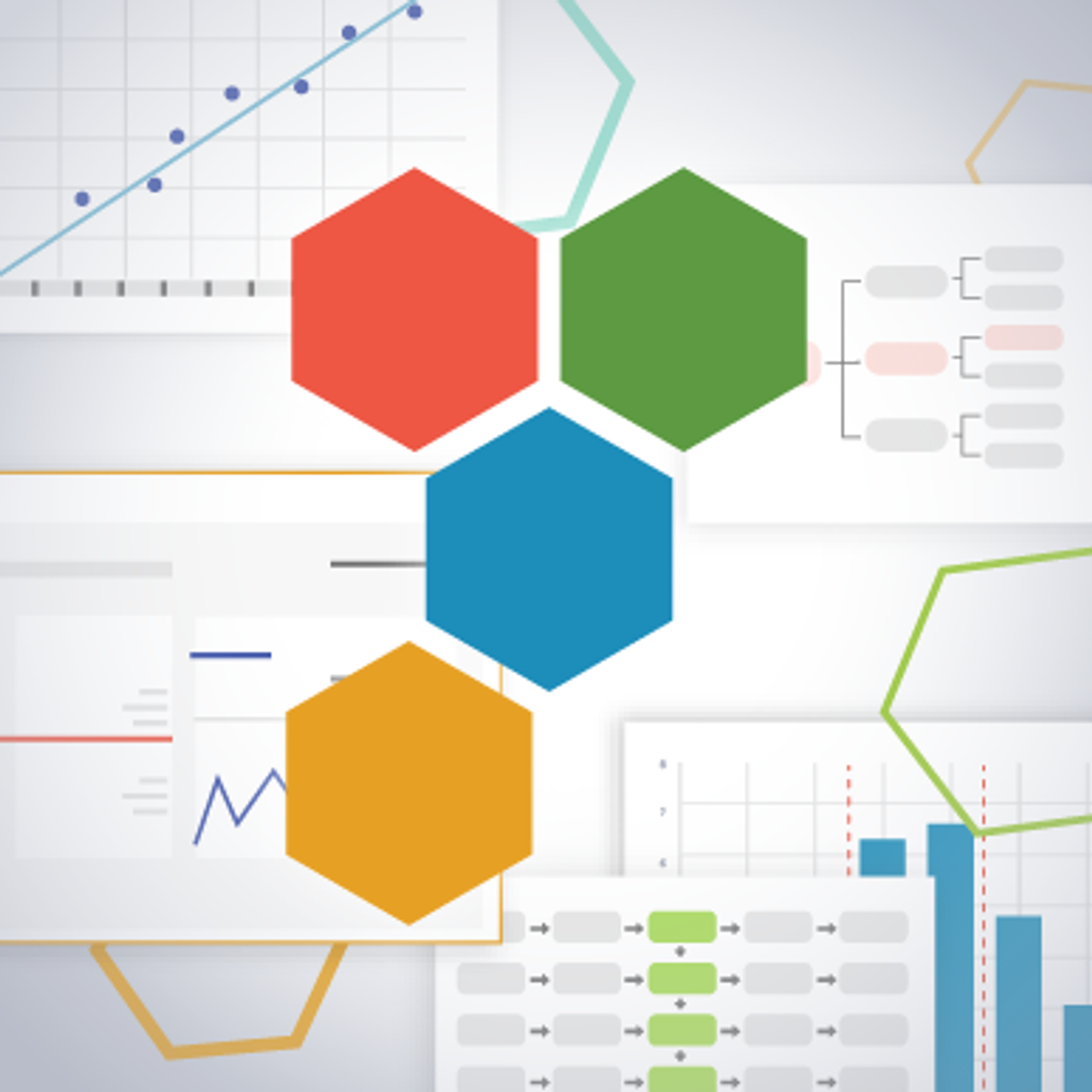 Graphs and Charts behind the EngineRoom logo mark
