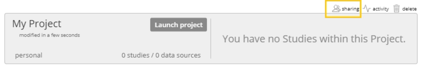 Screenshot of sharing landing page.