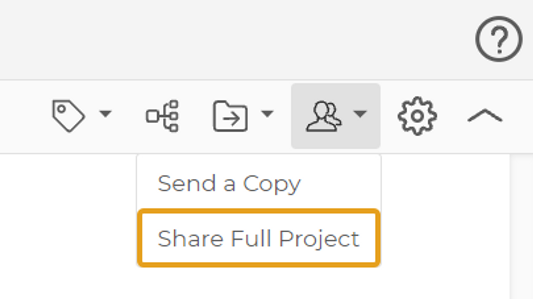 Select "share full project" from dropdown.