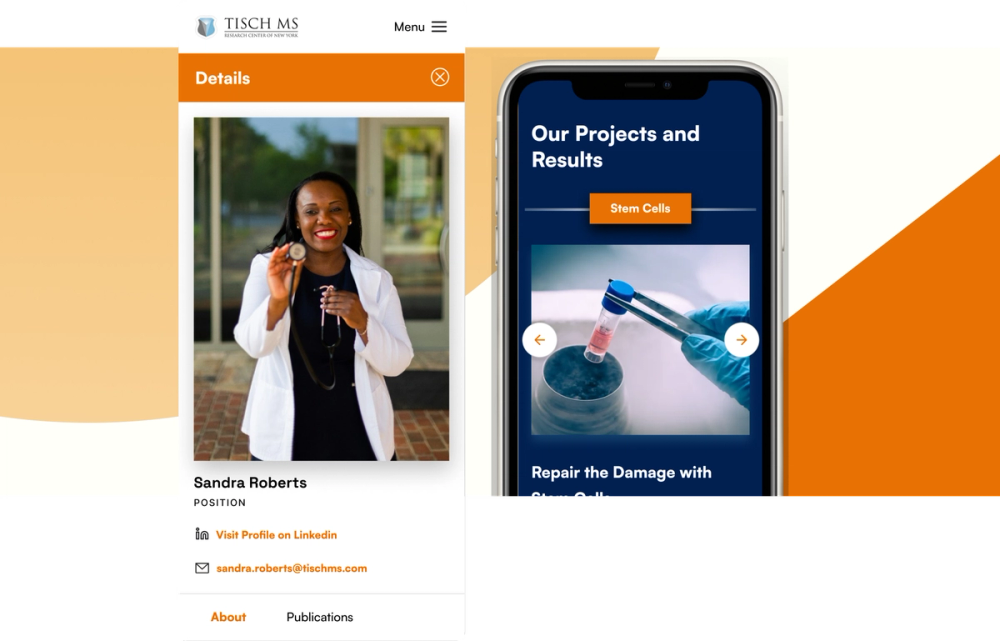 The website on mobile devices