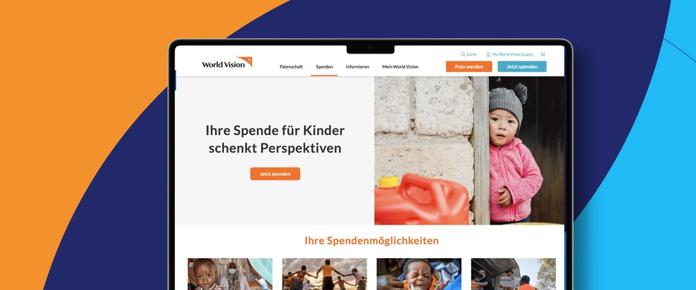 Image of the website on a laptop