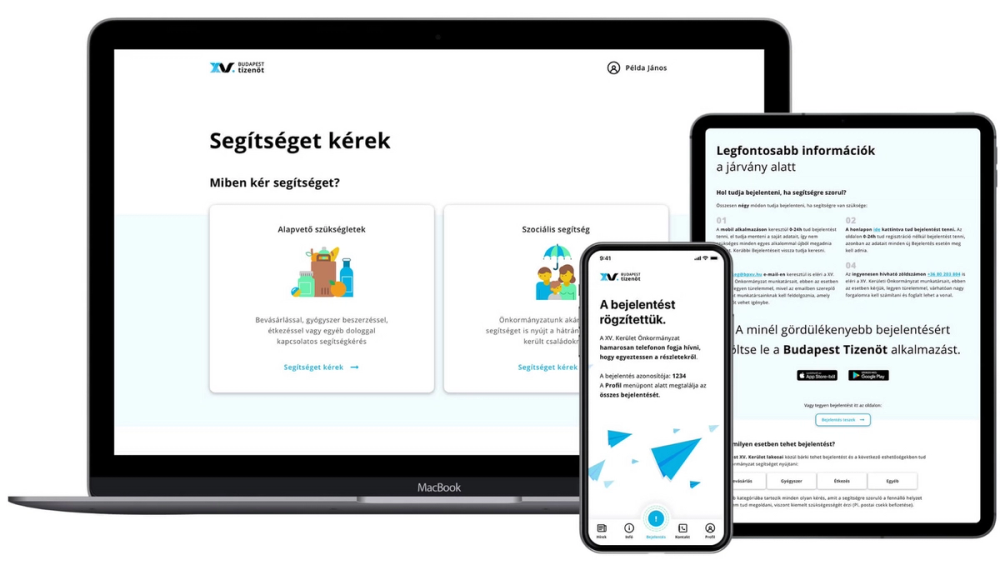 A járványügyi helyzet kezelését támogató alkalmazás design