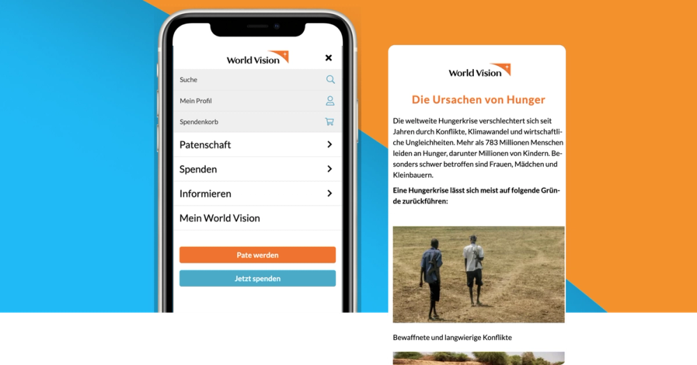 Snapshot of the mobile site
