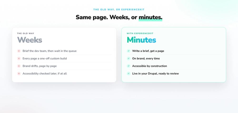 The old way versus ExperienceKit