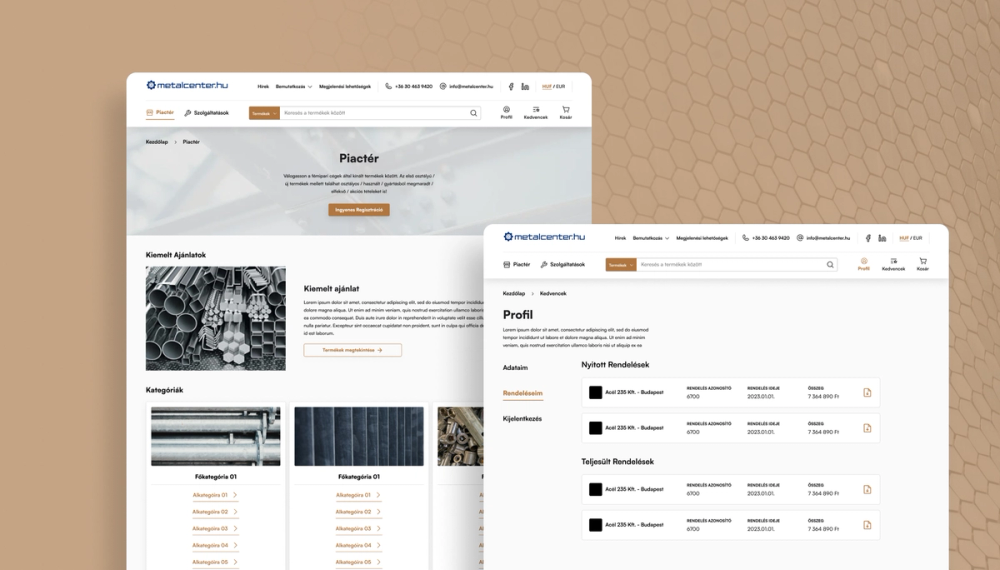 Snapshot of metalcenter's website