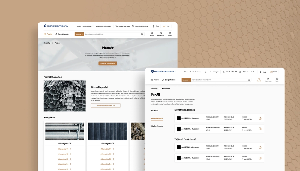 Snapshot of metalcenter's website