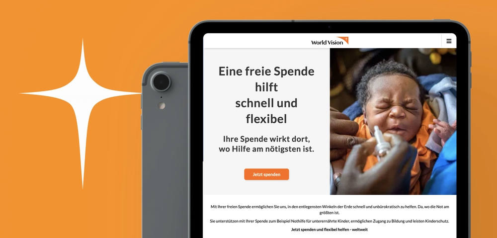 Image of the website on a tablet