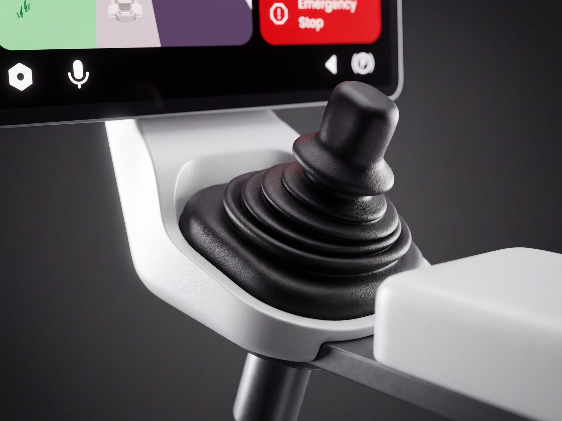 The joystick under the screen
