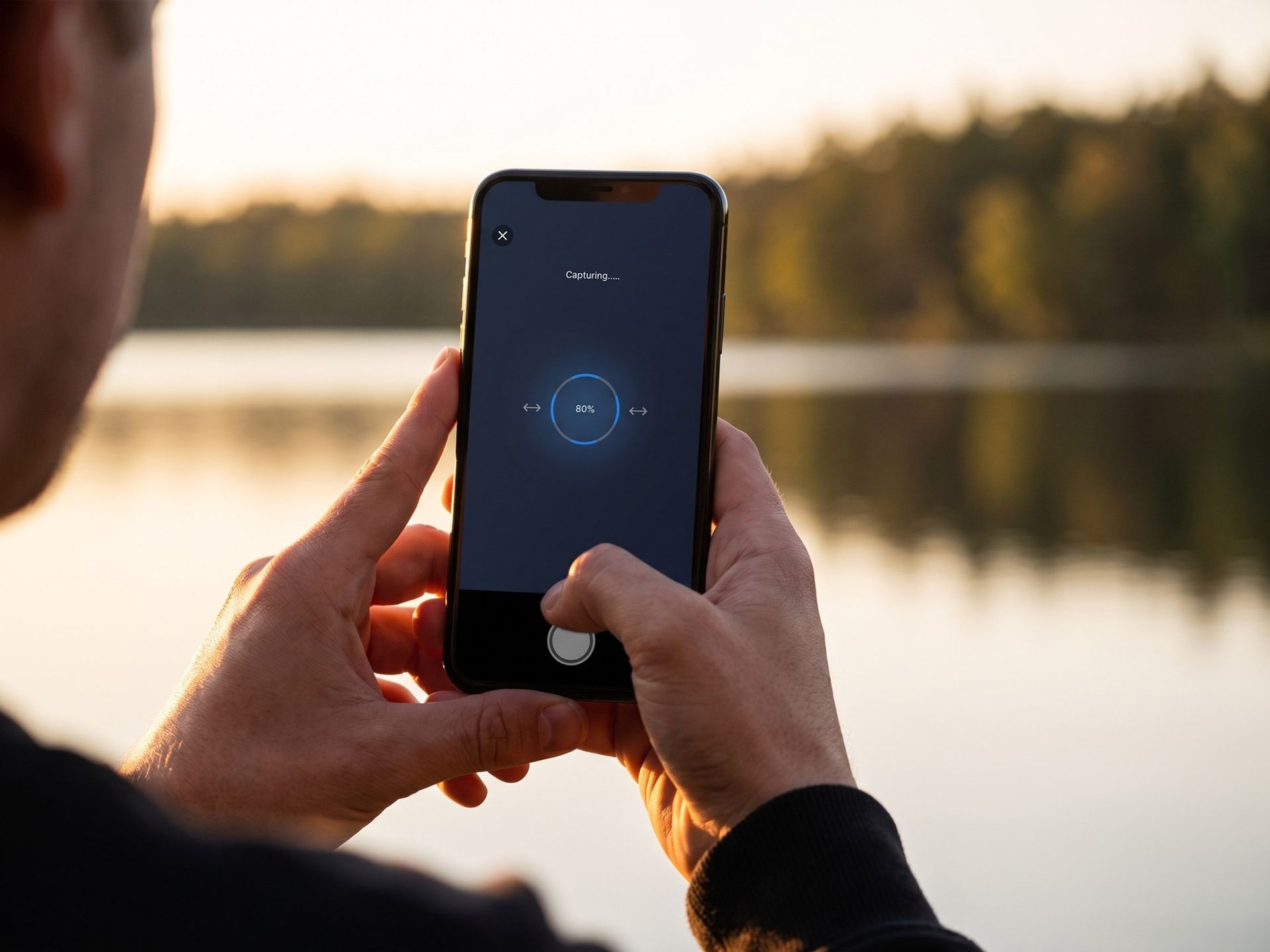 Capture, moving the phone to read depth