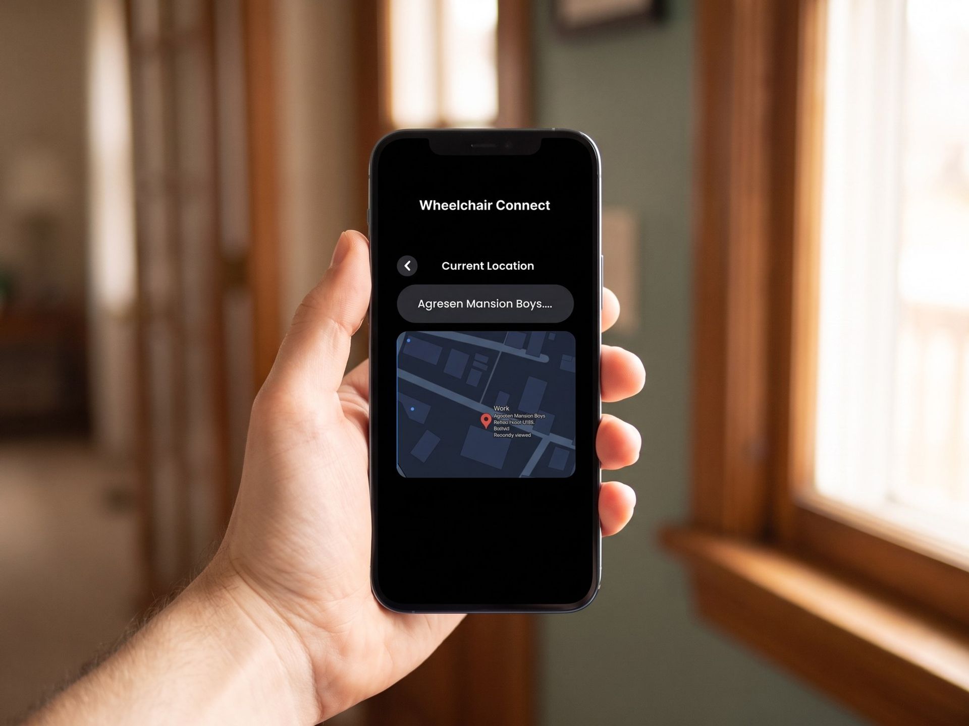 Companion app showing where the chair is