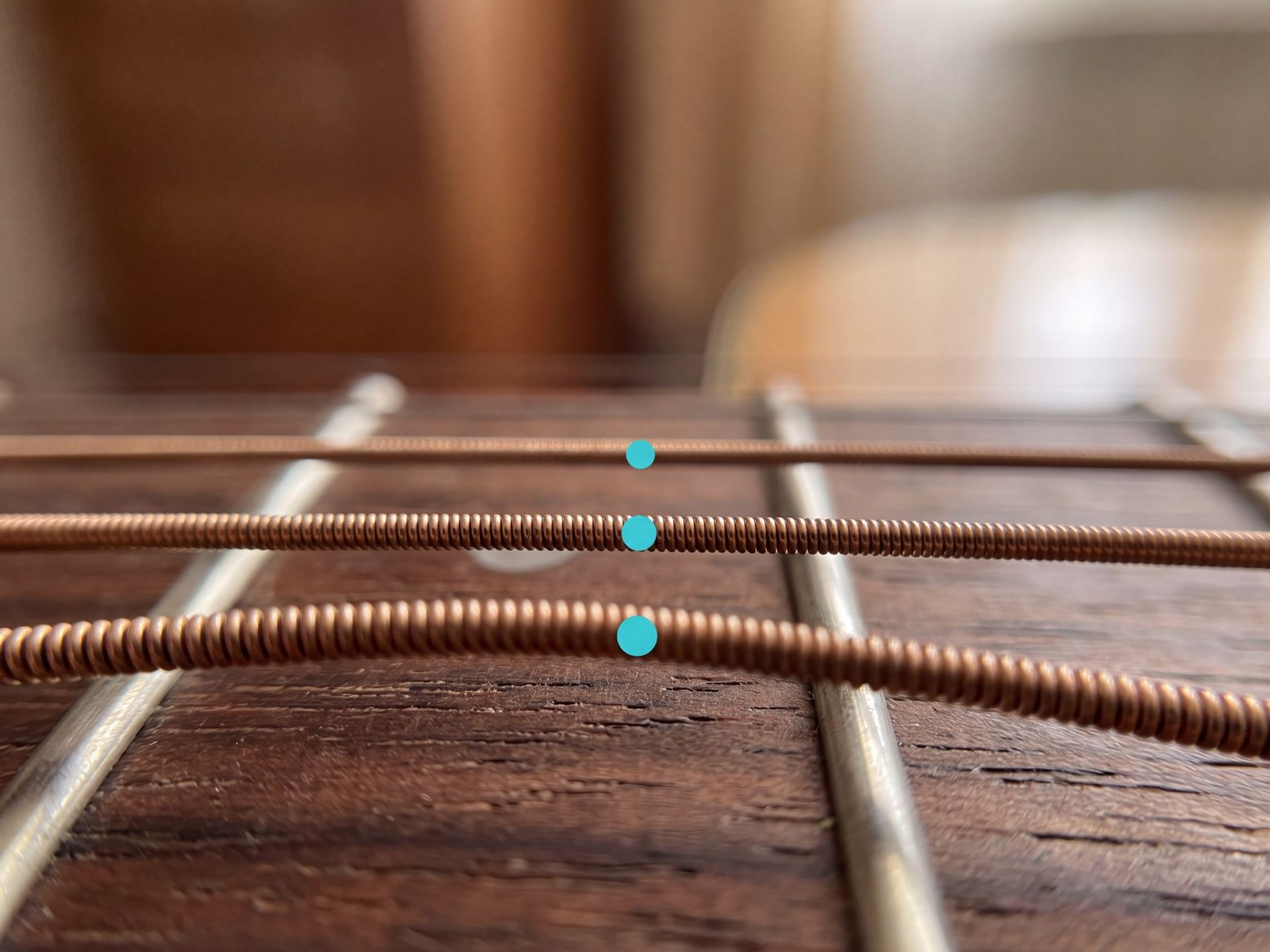 Markers sitting on the strings