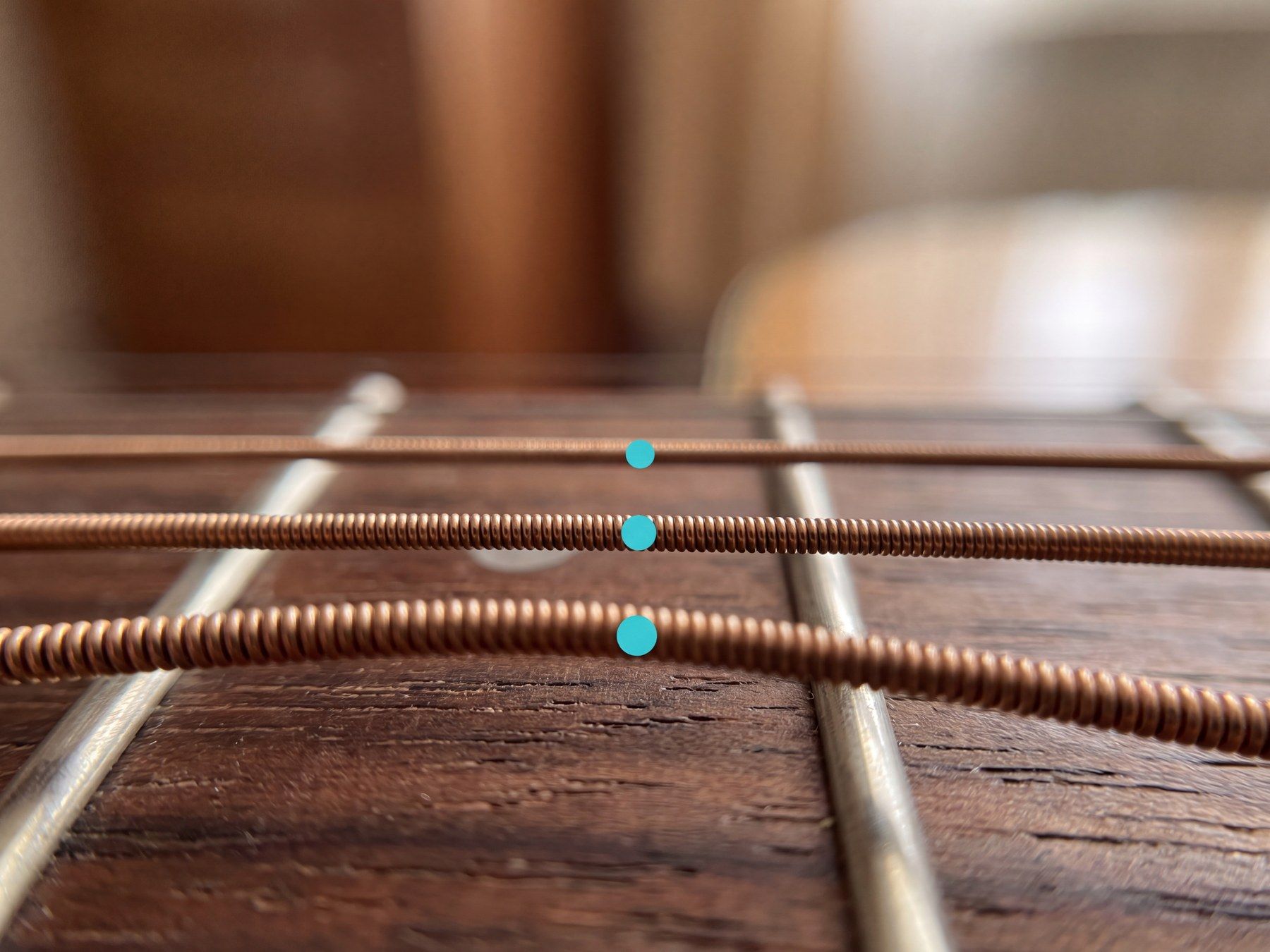 Markers sitting on the strings