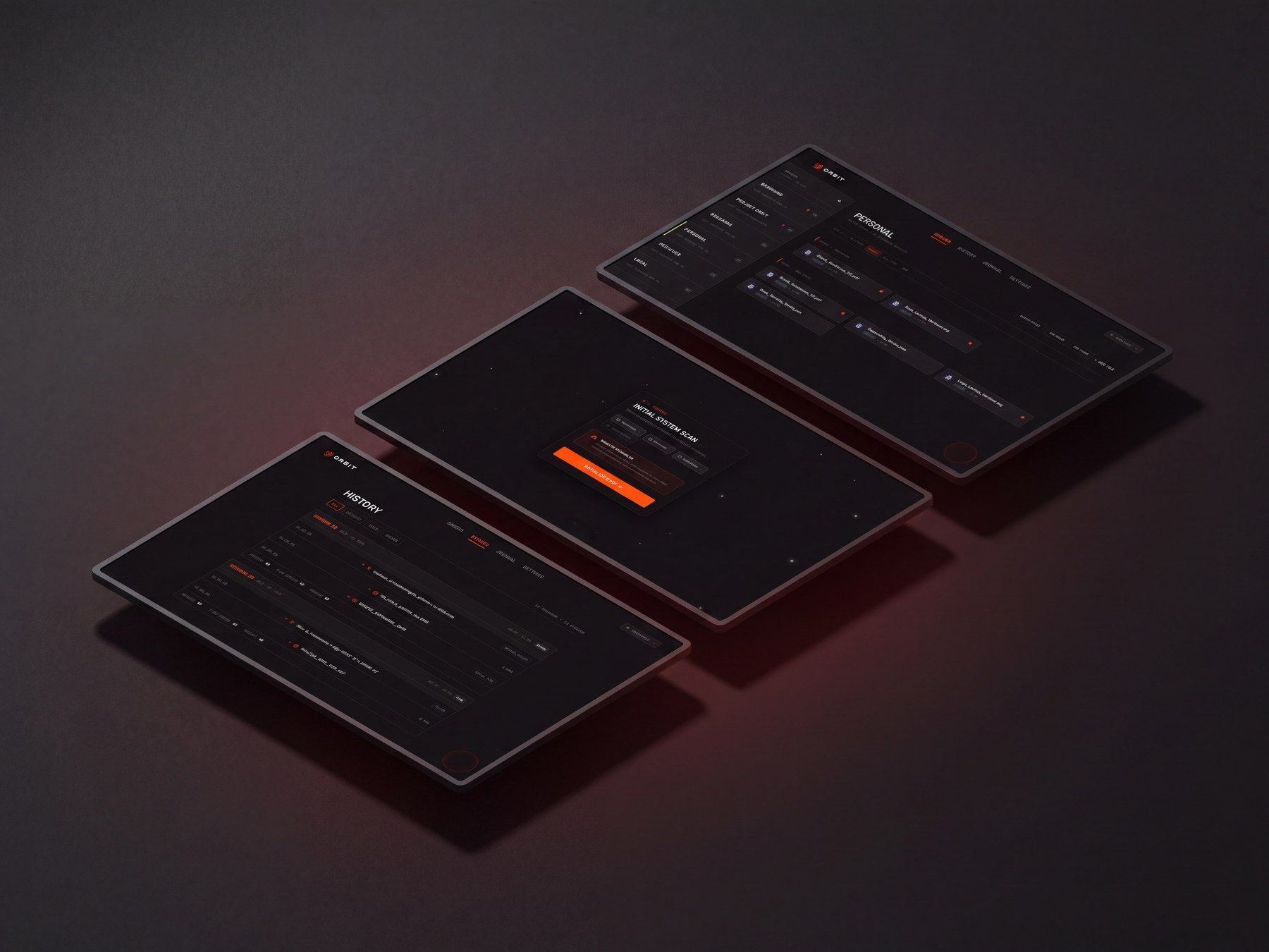 Screens laid out in sequence