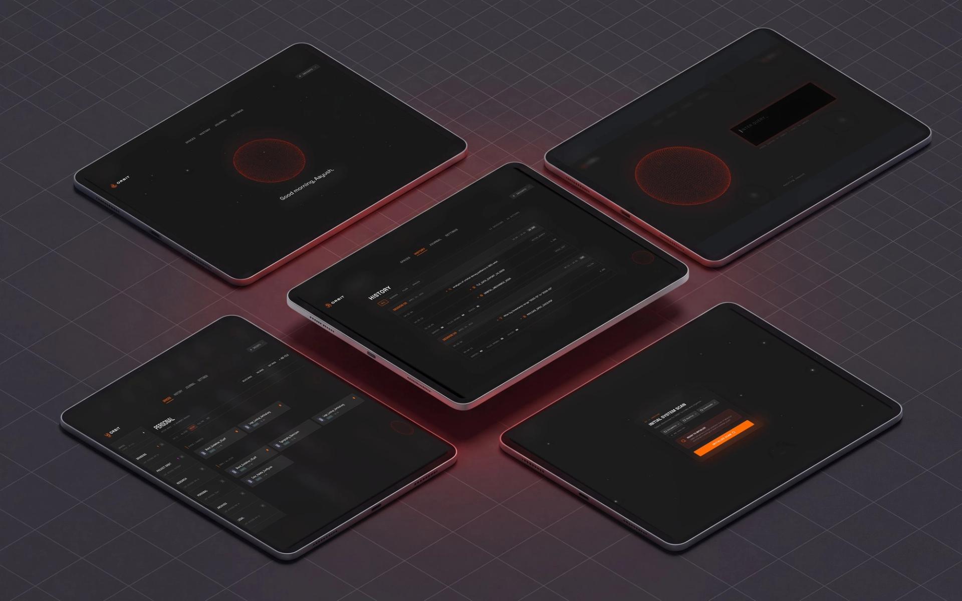 The interface repeated across a grid