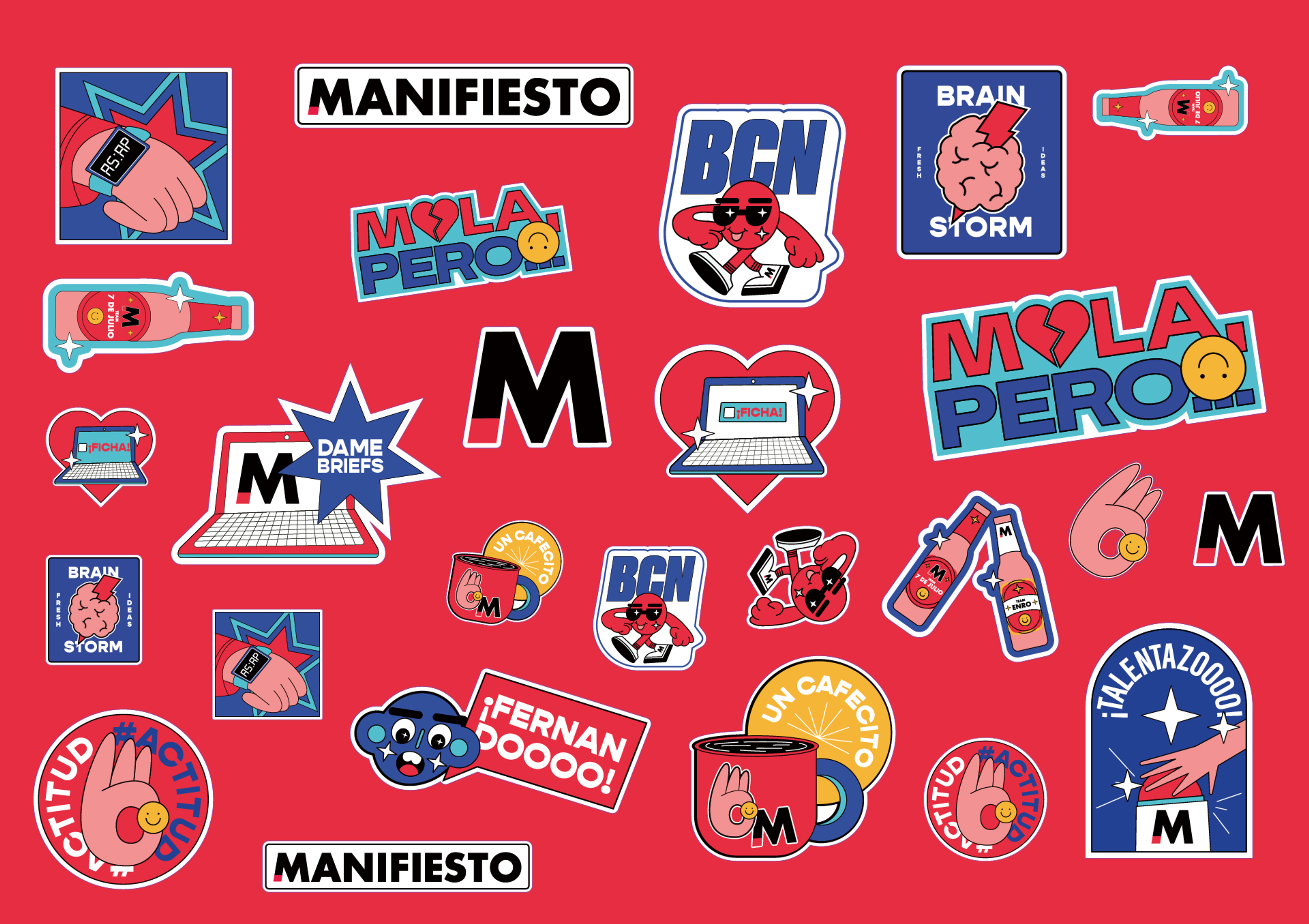 Illustrations Stickers for Manifiesto Barcelona