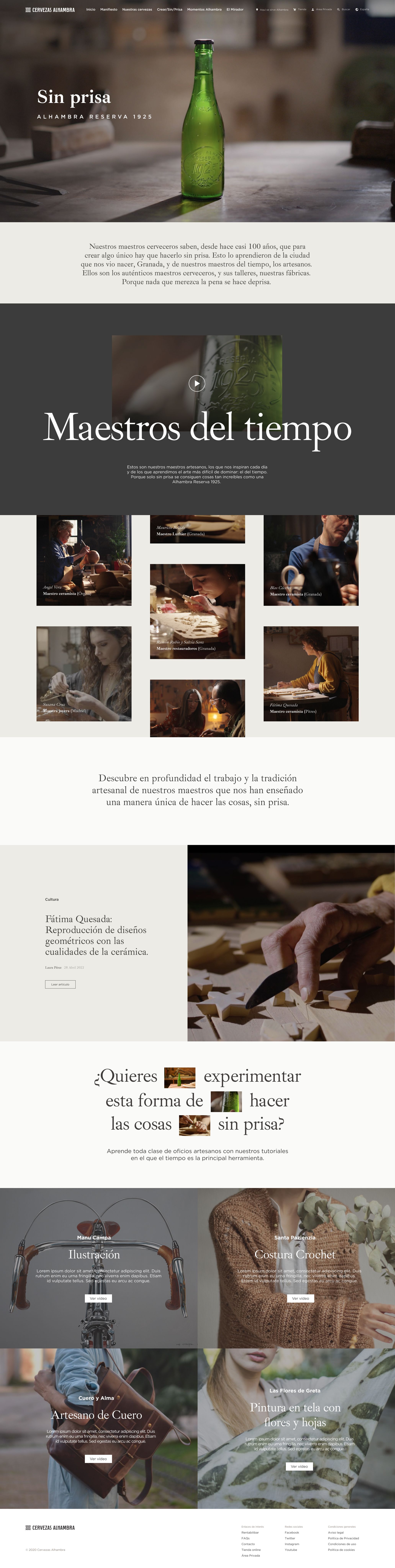 Desktop Web Cervezas Alhambra Mastros del Tiempo