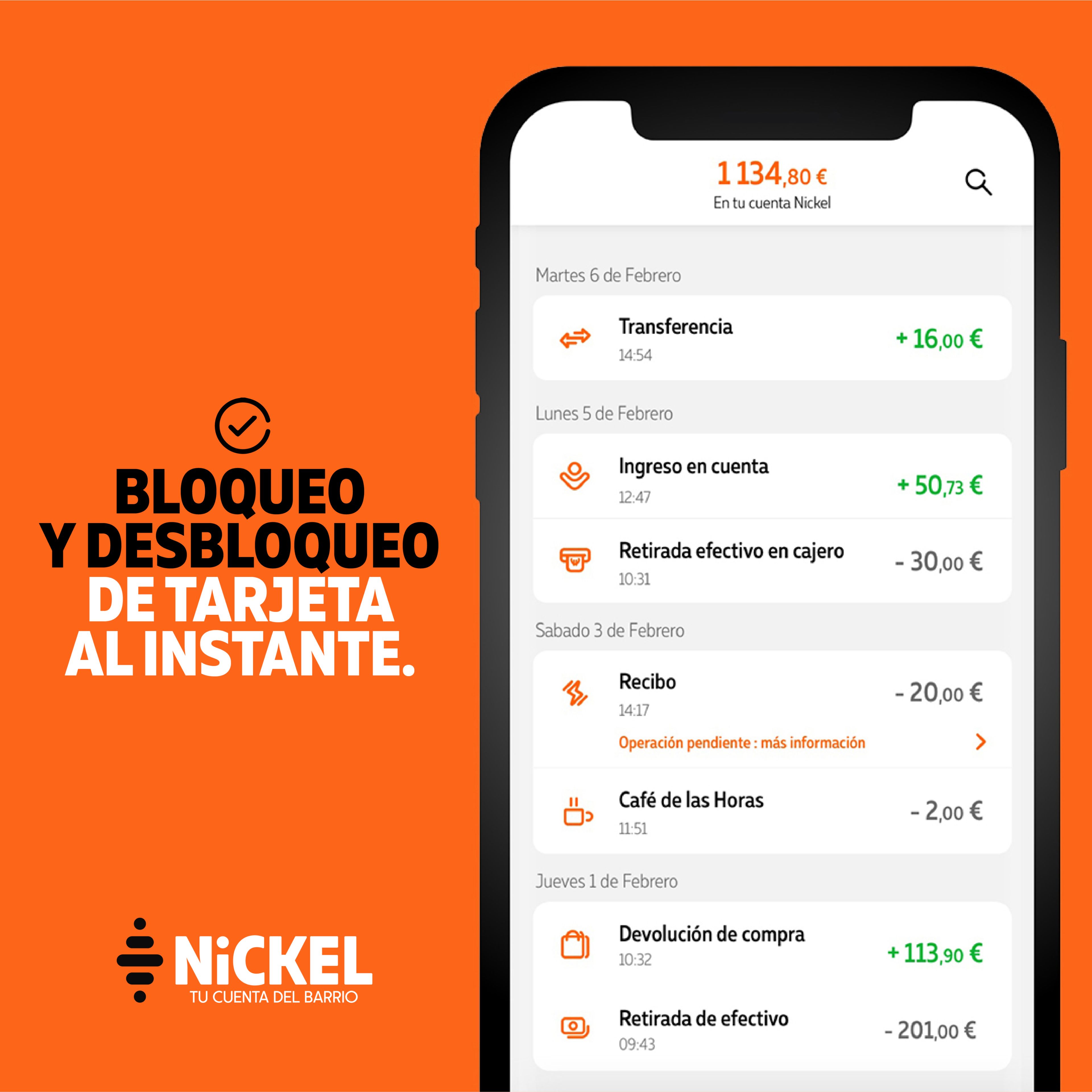 Bloqueo y desbloqueo de tarjeta