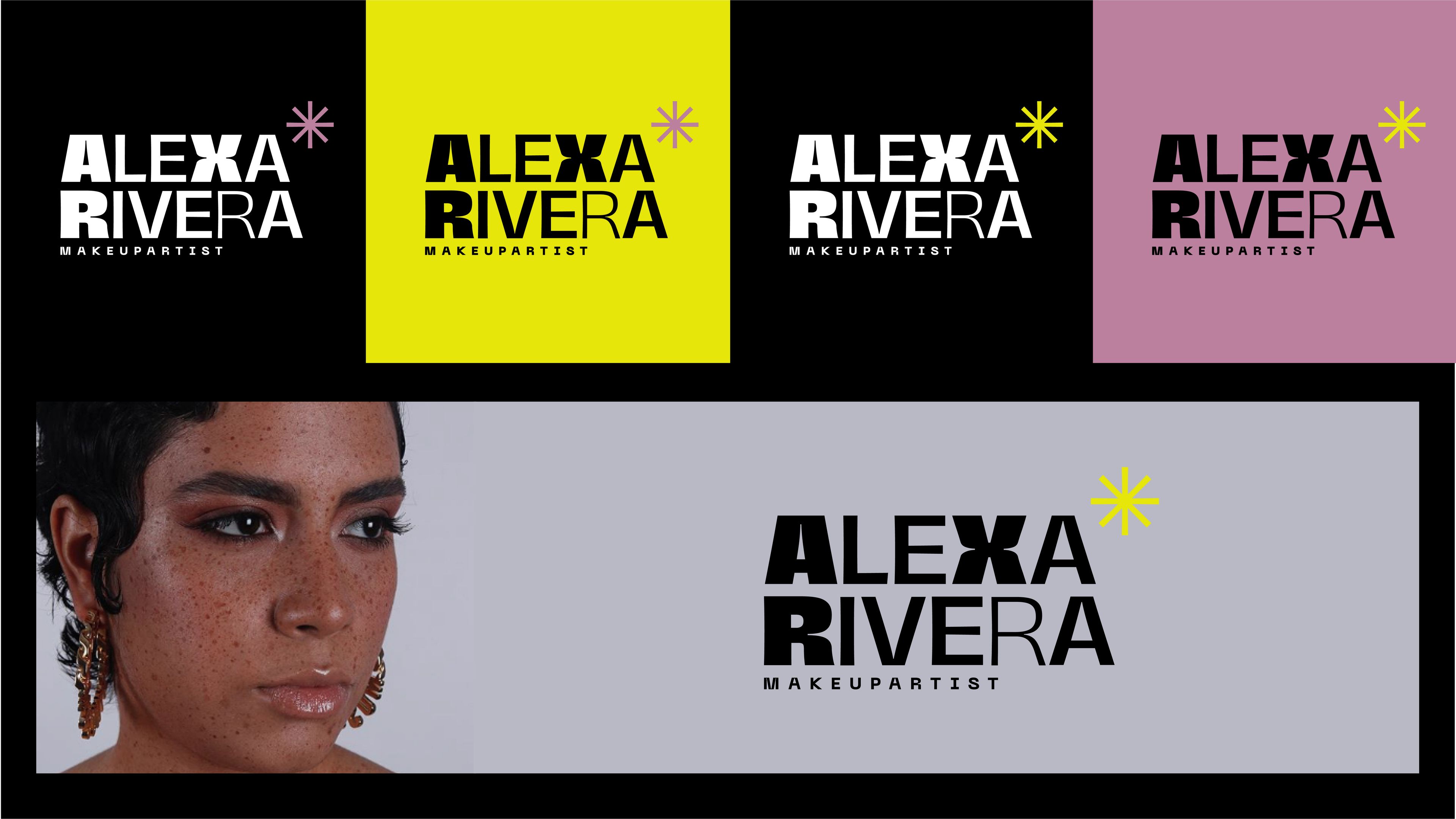 Keyvisual y versiones de logo Alexa Rivera