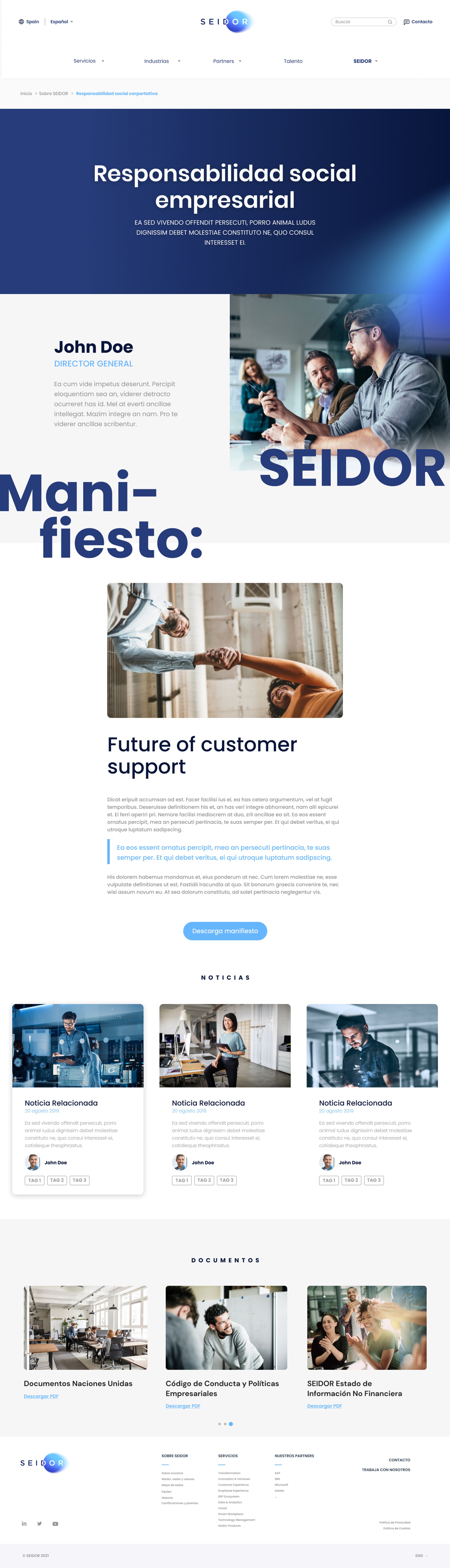 Página Resposabilidad Social Empresarial