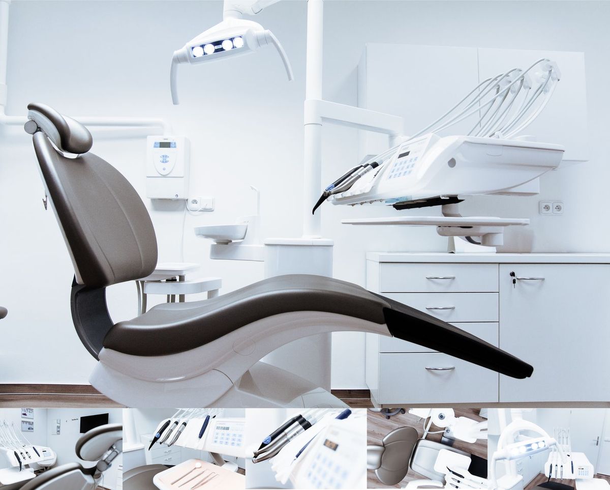 Salle de soins dentaires equipee, fauteuil et plateau technique