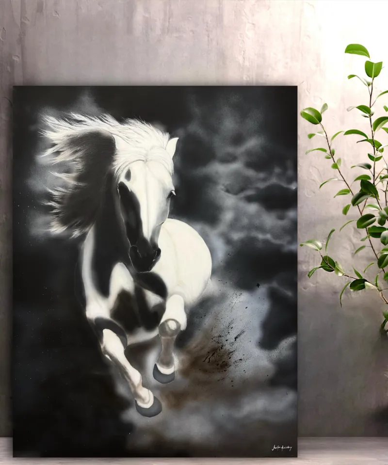 Stormy White Horse