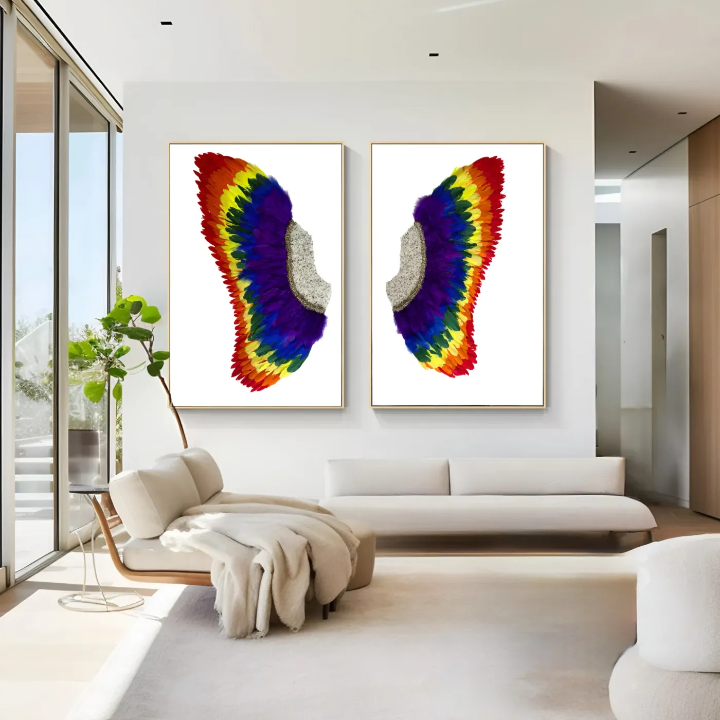 Rainbow Wing Diptych