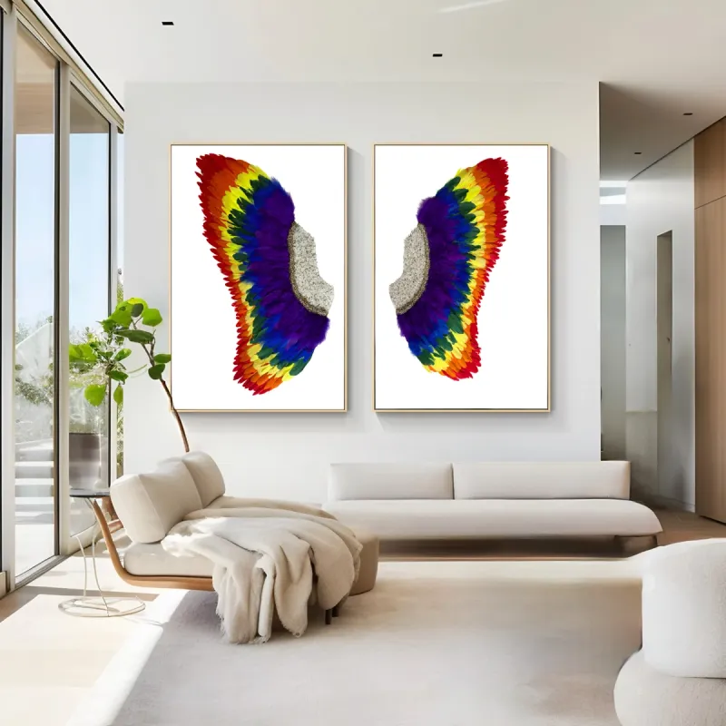 Rainbow Wing Diptych