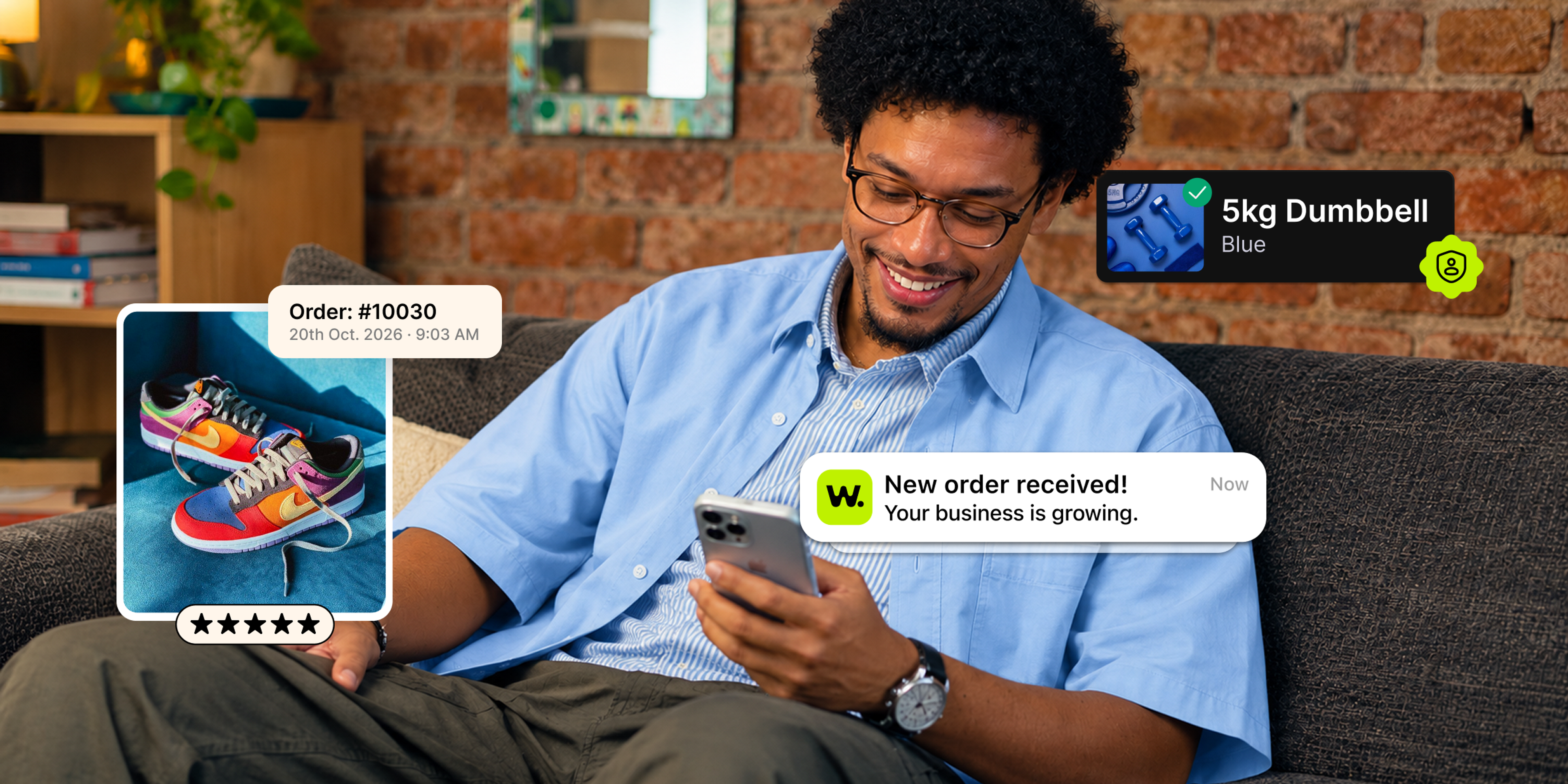 A young man shopping on the we.yan app