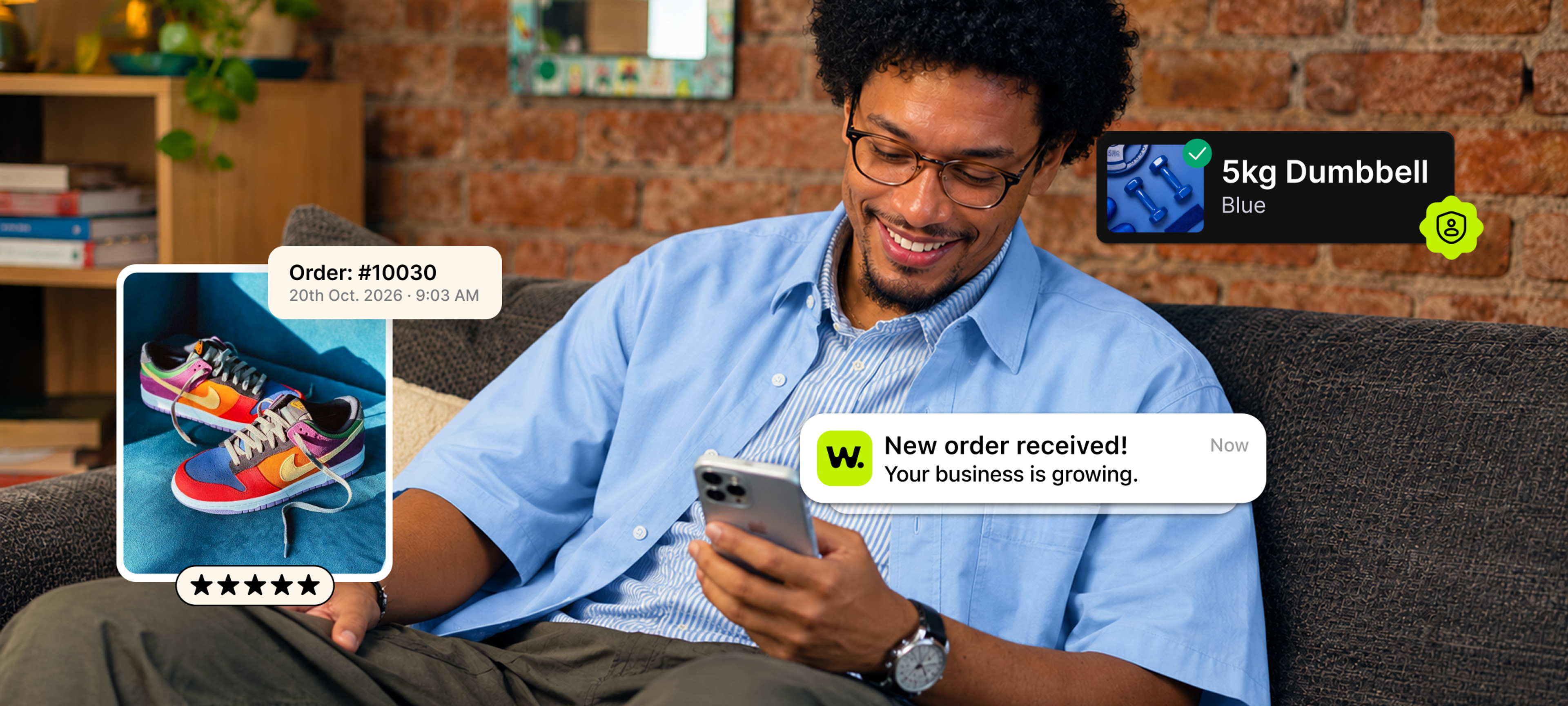 A young man shopping on the we.yan app