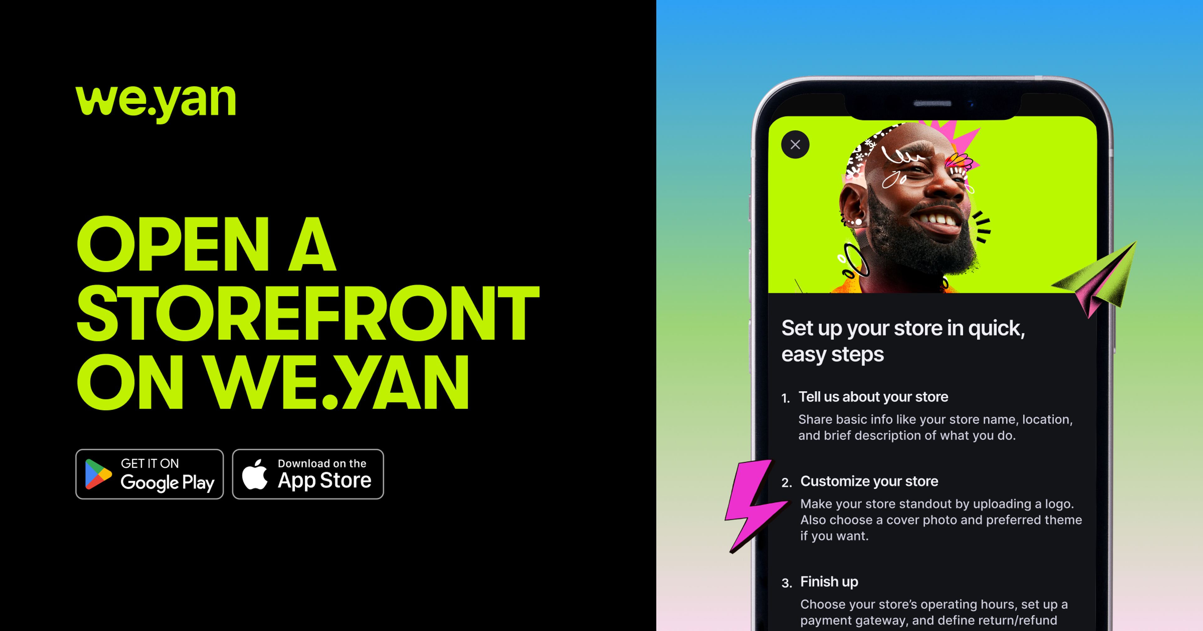 open a storefront on we.yan 