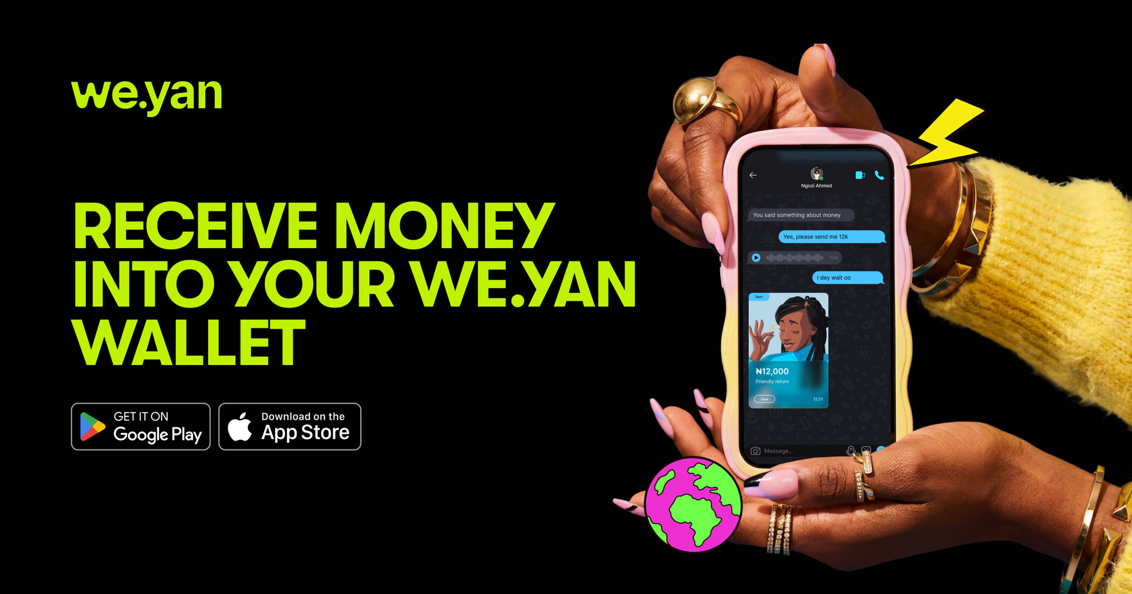 receive money into your we.yan wallet