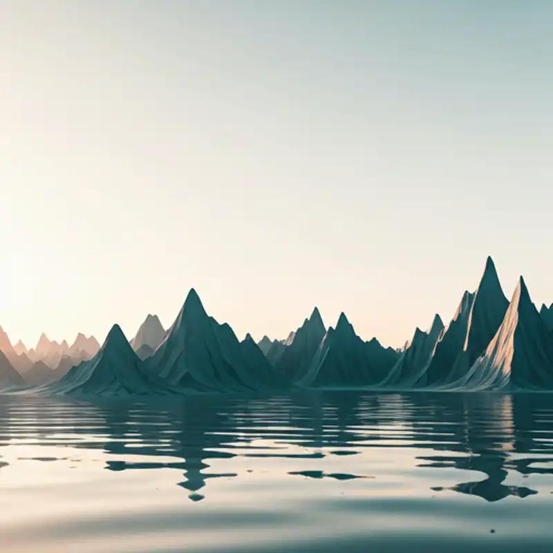 Abstract landschap met bladgoud