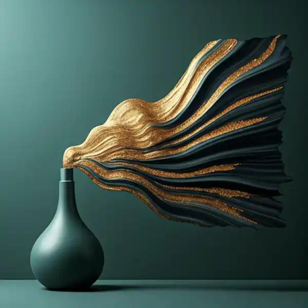 Abstracte kunst met gouden accenten