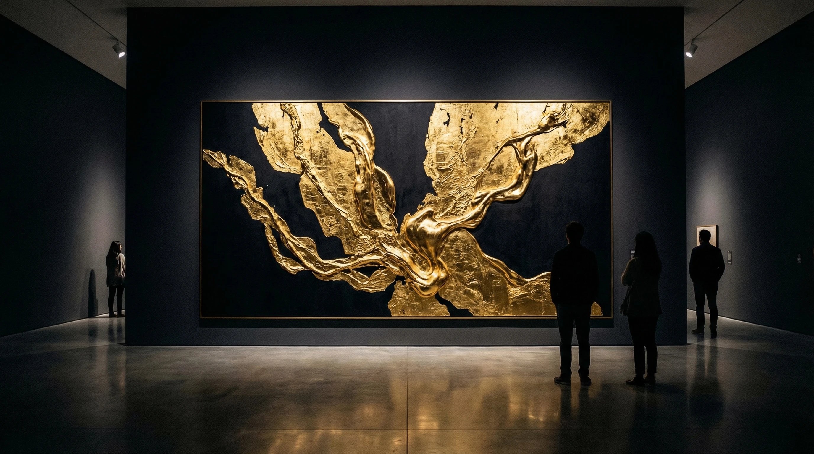 Abstracte kunst met gouden accenten