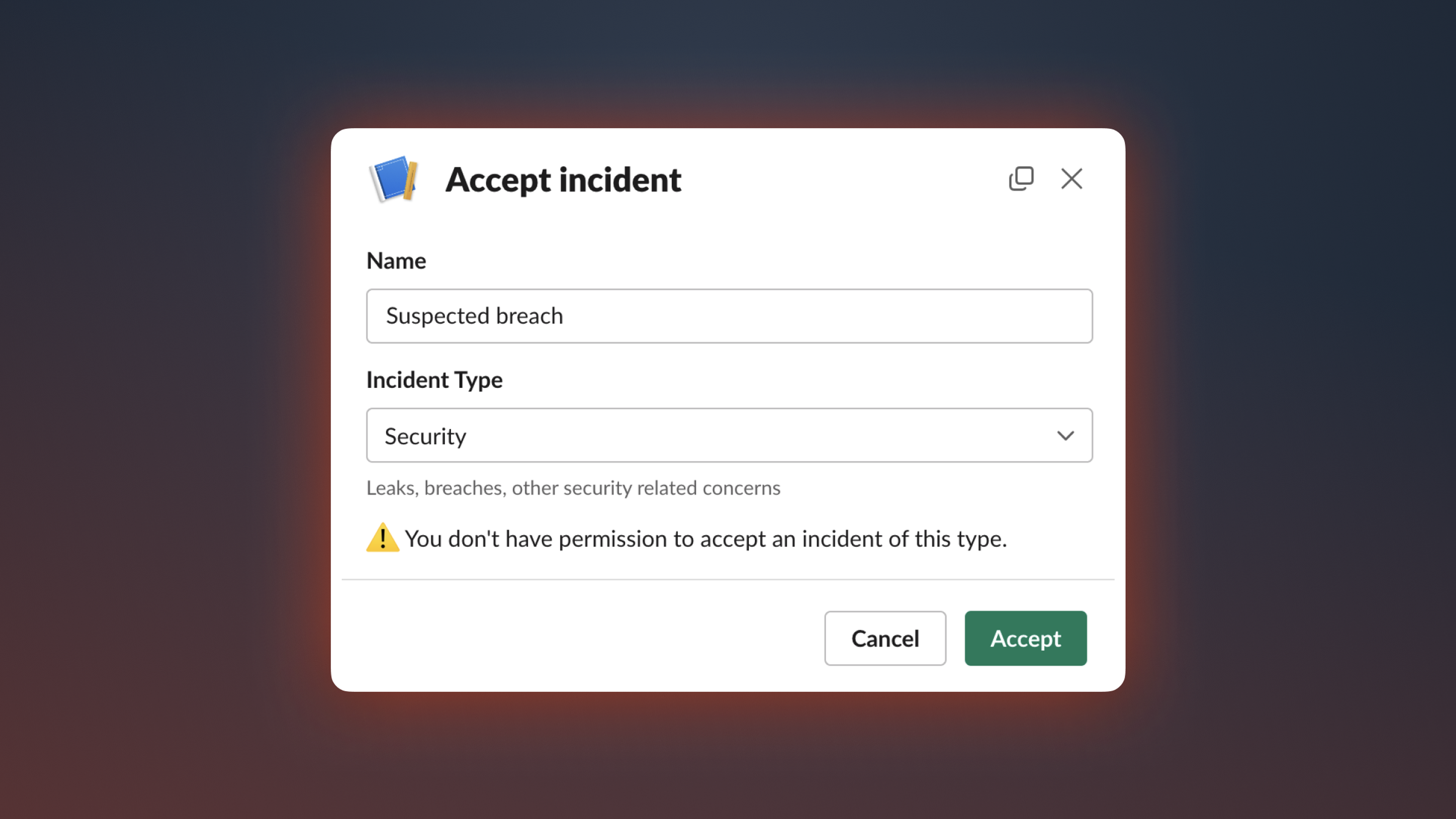 Restricted Incident Types