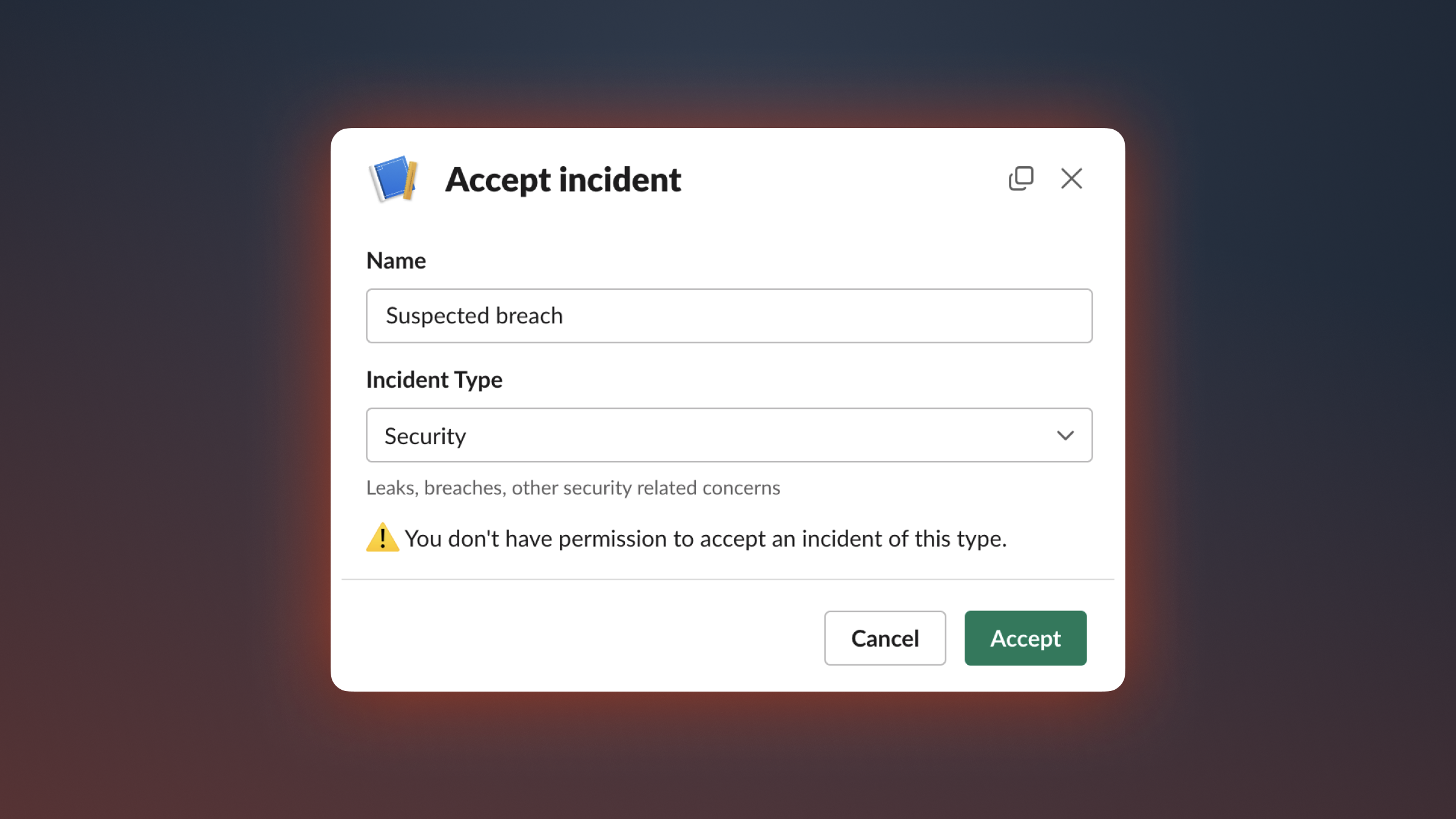 Restricted Incident Types
