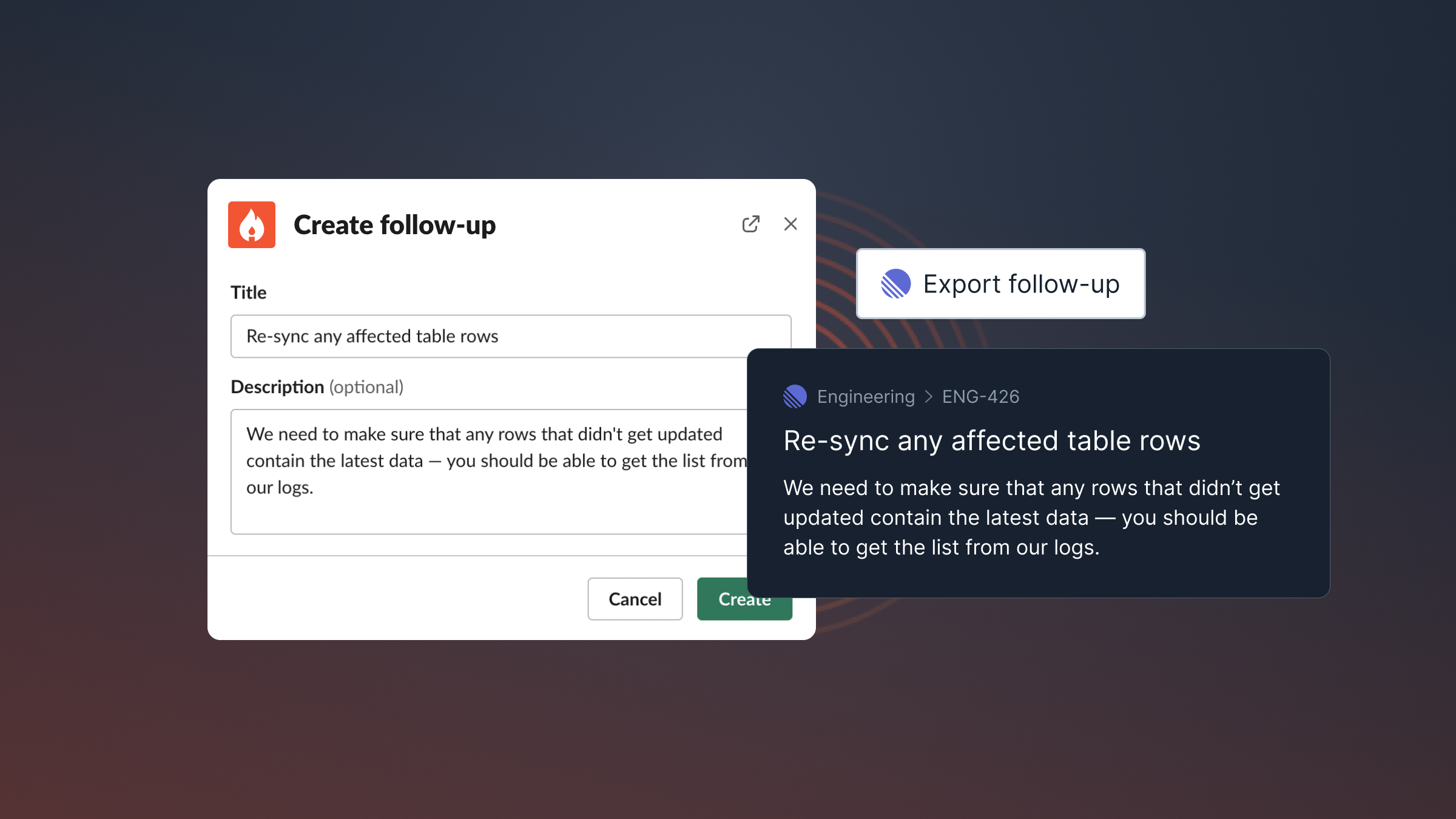 Follow-up descriptions