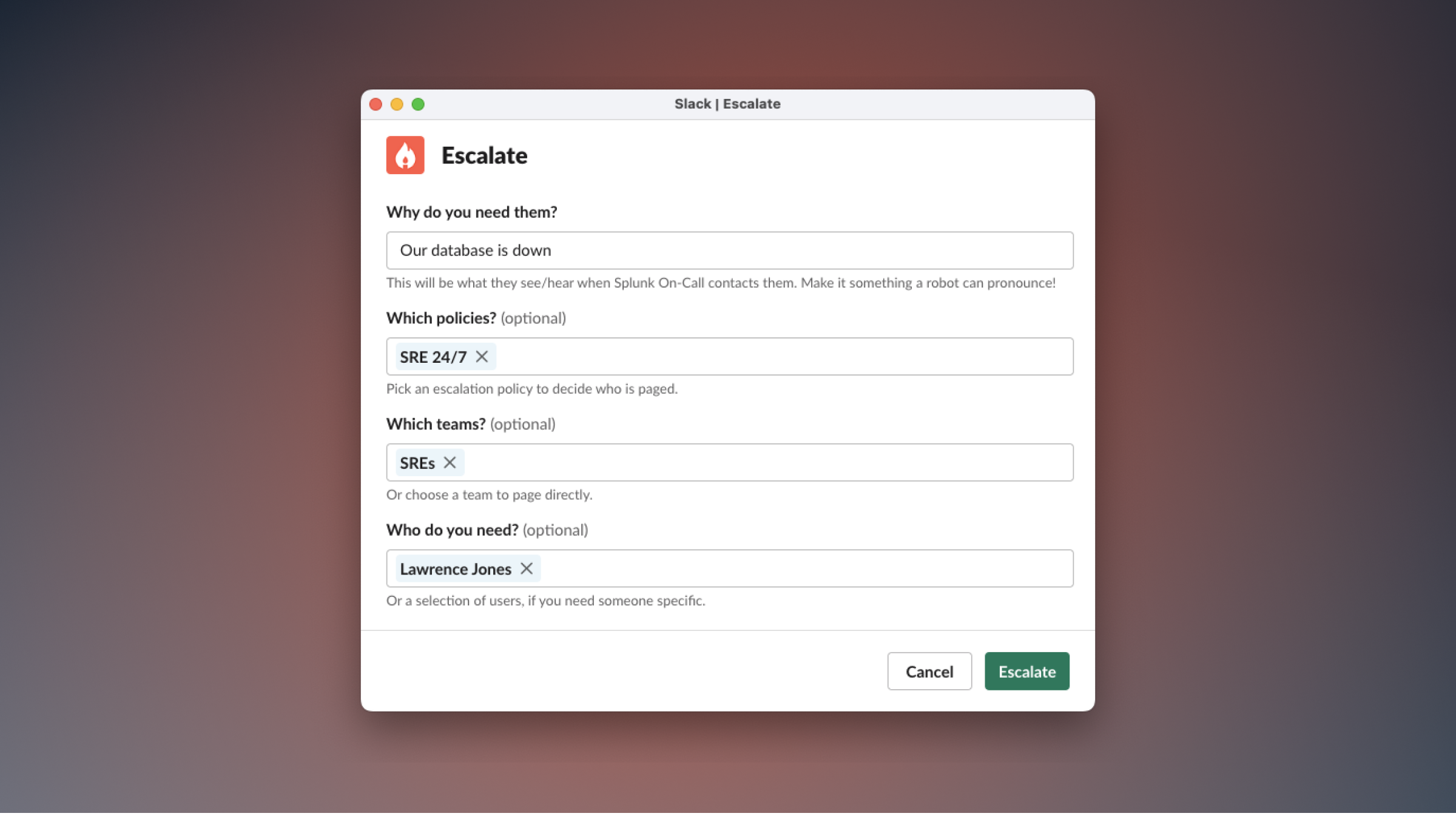 Escalating with Splunk On-Call