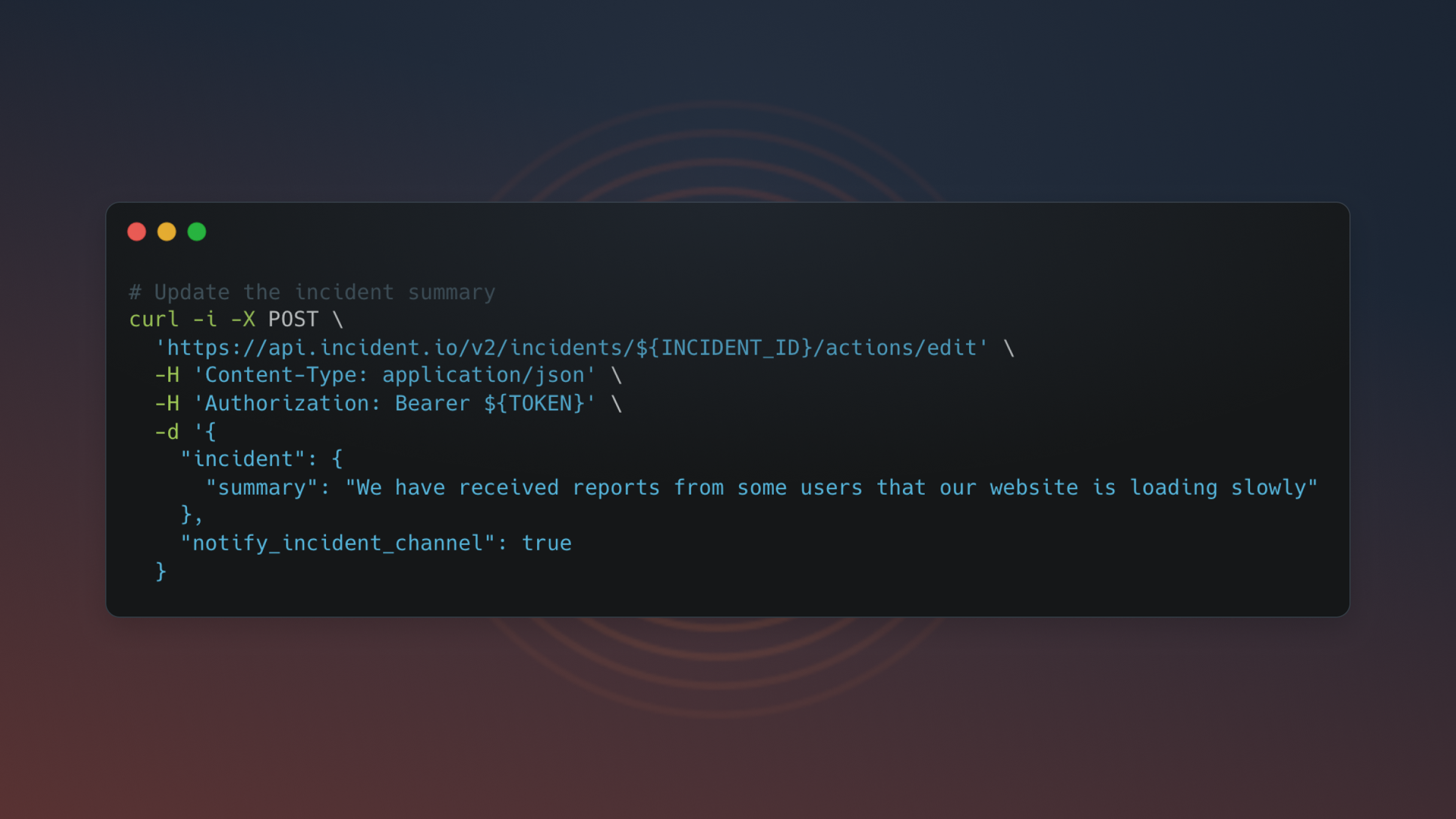 Update incidents via the API